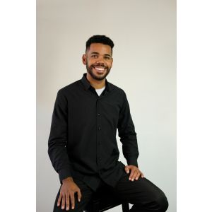 Camisa Social Masculina Manga Longa Preta